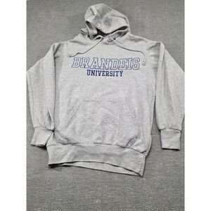 MV Sport Brandeis University Hoodie Mens Medium Gray Pullover Sweatshirt Fleece